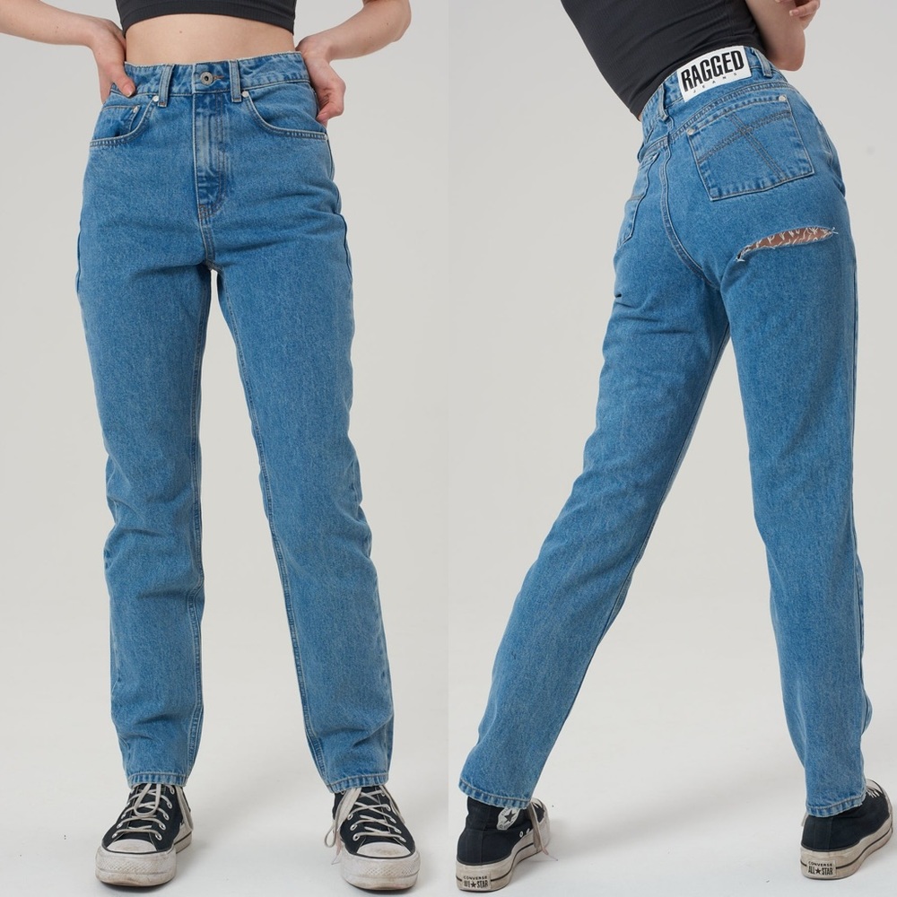 The Ragged Priest Butt Cut Jeans High Rise Slim Fit Light Blue Women’s 26